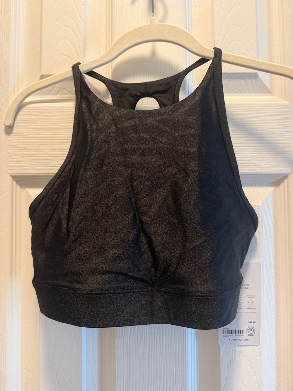 Athleta Black High-Neck Racerback Sports Bralette